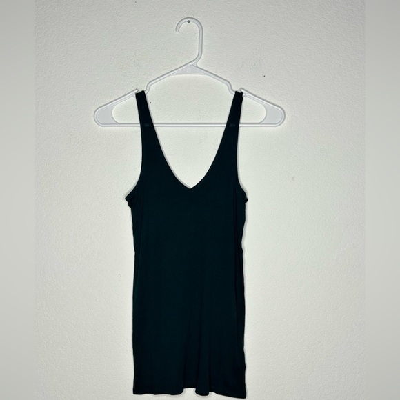 Chaser Ribbed V Neck Gank Top Forest Green Size Small - Picture 1 of 4